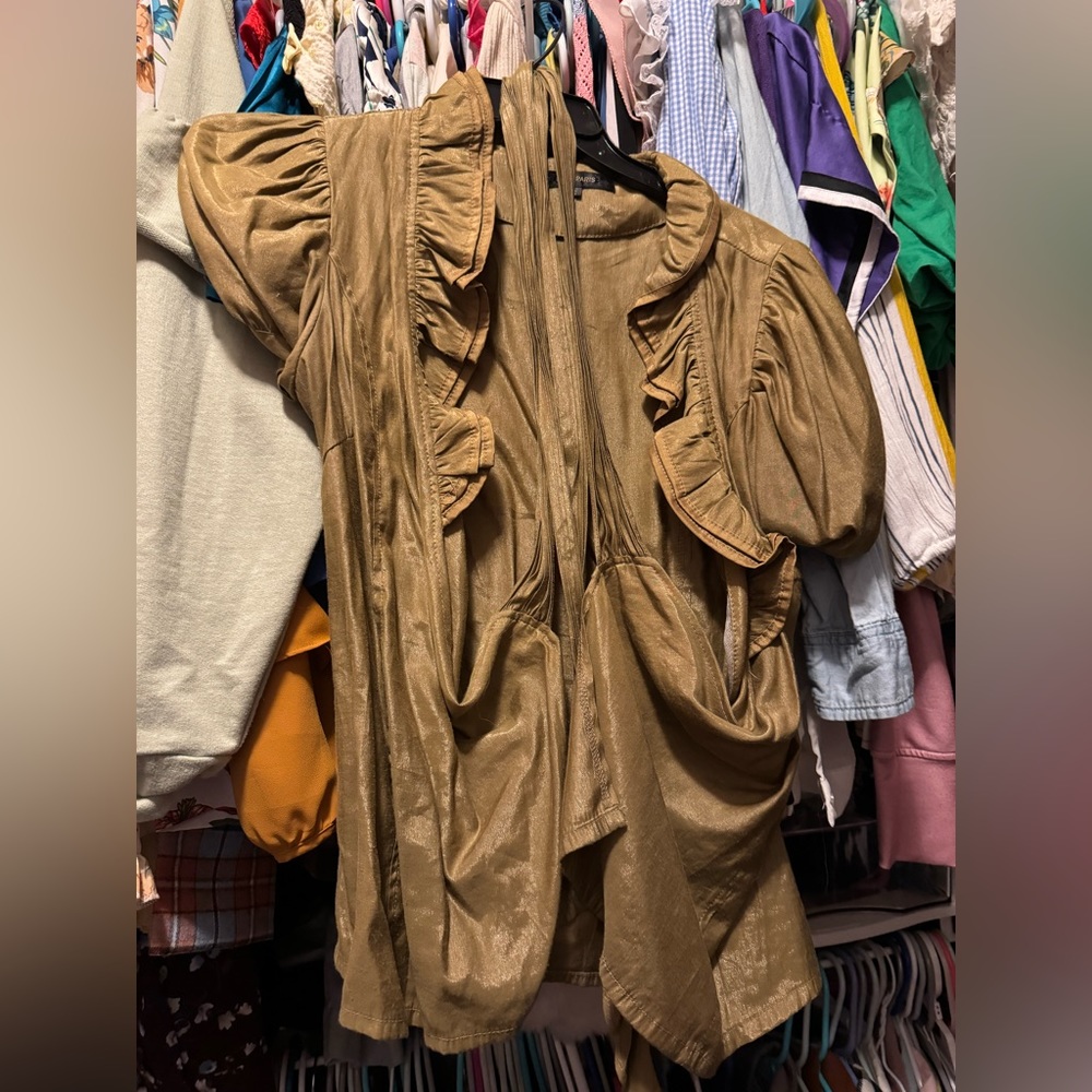 Gorgeous, olive green wrap shirt